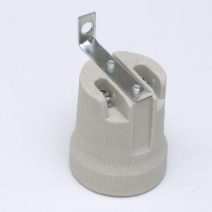 Suporte E27 Porcelana c/chapa “L” (TR405)