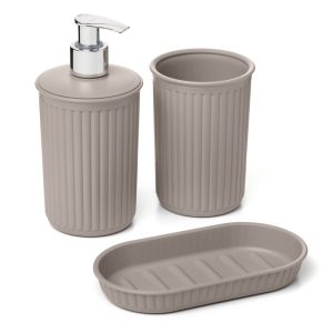 Kit Copo+Saboneteira+Doseador Baobab Castanho