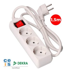 Bloco de 3 Tomadas c/Interruptor 1,5mt