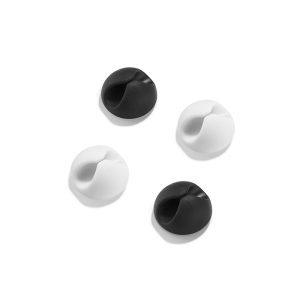 Suporte de Cabos Clip Adesivo Inofix Preto/Branco