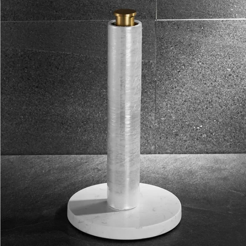 Suporte vertical para rolos de papel em mármore, sem perfurações — suporte de chão sem pregos para rolos de cozinha - Image 6