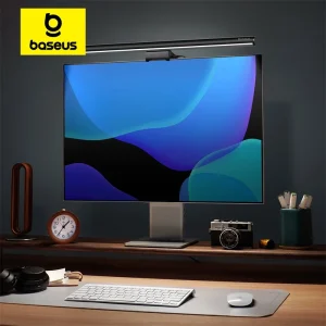 Baseus Screen Light Candeeiro de Secretária - Suspenso no Ecrã do Computador, Alimentado por USB, Luz para Portátil, Luz para Monitor LCD, Candeeiro de Mesa e de Leitura para Estudo - Ideal para Trabalhar, Estudar e Ler