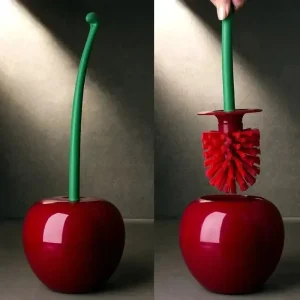 Adicionar Escova e Suporte para Sanita em Forma de Cereja — Vermelho (também disponível em laranja)