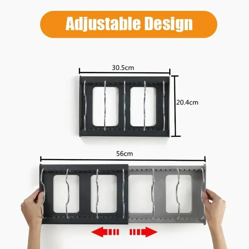 Organizador expansível em aço inoxidável para panelas e frigideiras — 7 divisórias - Image 4