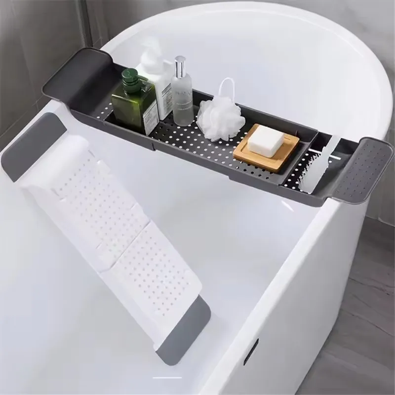 Tabuleiro extensível para banheira – Prateleira de canto para casa de banho, de um nível (plástico) - Image 9