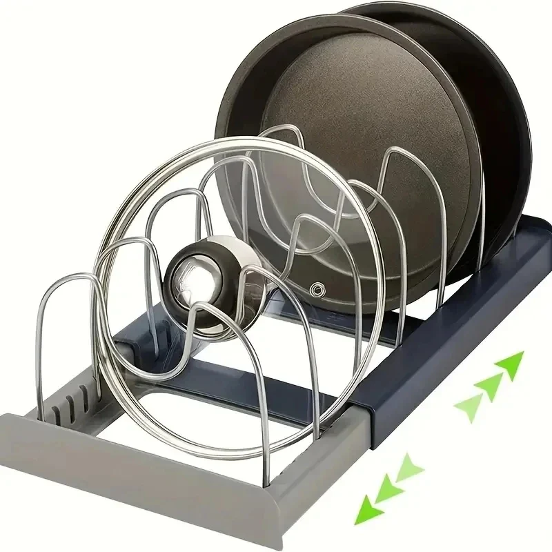 Organizador expansível em aço inoxidável para panelas e frigideiras — 7 divisórias - Image 9