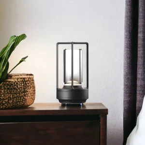 Candeeiro de Secretária e Mesa Nórdico Moderno em Metal Sem Fios - Sem Fios, Recarregável, LED com Controlo Tátil e Função de Dimerização, Adequado para Quarto, Casa, Exterior - Luz Noturna Ideal para Restaurante e Uso Doméstico