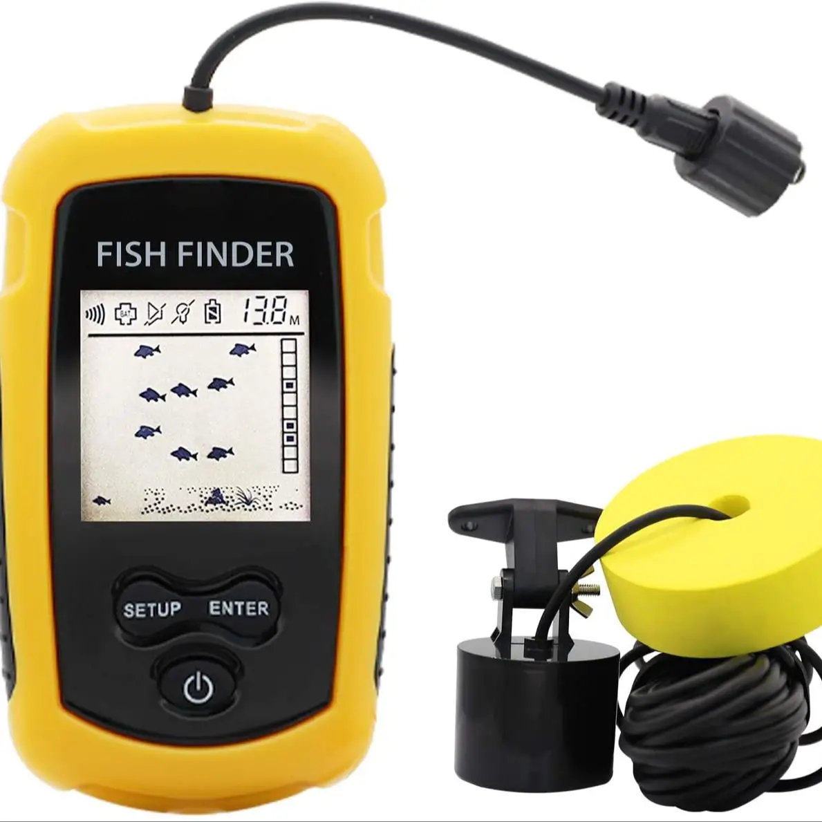 Sonda Portátil para Pesca — Profundidade de 100 m, Feixe de 45° e Alarme de Peixe - Image 3