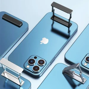 Mini suporte invisível de liga de alumínio - suporte dobrável para telefone, suporte universal para adesivo traseiro - ideal para usuários de iPhone 14/13 Pro, Xiaomi 13, Samsung