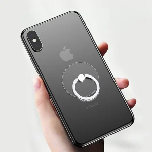 Suporte de suporte de anel de telefone transparente Bakeey - rotação de 360 graus, decoração de diamante, punho de dedo, acompanhamento de mesa - projetado para manuseio confortável e elegante do telefone