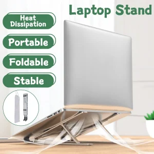 Suporte dobrável ajustável para laptop - Suporte antiderrapante para notebook de mesa, perfeito para Macbook - Ideal para uso em escritório doméstico e teletrabalhadores