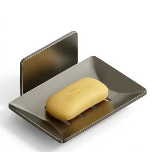 Suporte de Saboneteira de Alumínio para Parede Sem Perfuração — Unidade ou Pack de 3, Preto/Cinzento/Branco