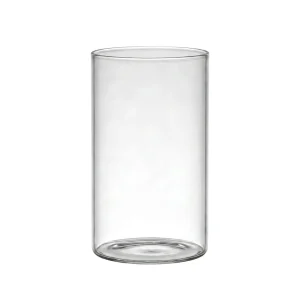 Suporte para Vela em Vidro Cilíndrico Transparente – Vidro de Cálcio e Sódio Sem Chumbo, Vários Tamanhos (Velas Não Incluídas)