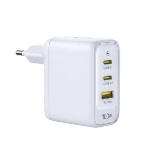 Carregador Rápido Baseus 100W GaN – 2 USB-C + USB-A, PD/QC/PPS