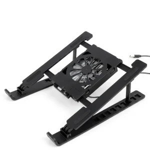 Suporte Dobrável para Arrefecimento de Portátil com Ventoinha Única - Suporte Elevado Portátil para Notebook