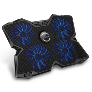 Suporte Refrigerador para Portátil com 4 Ventoinhas e 2 Portas USB — Compatível com Portáteis de 13 a 17 polegadas