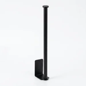 Suporte autocolante em aço inoxidável para rolo de papel de cozinha e rolo de papel higiénico — preto ou prateado (S/M/L)