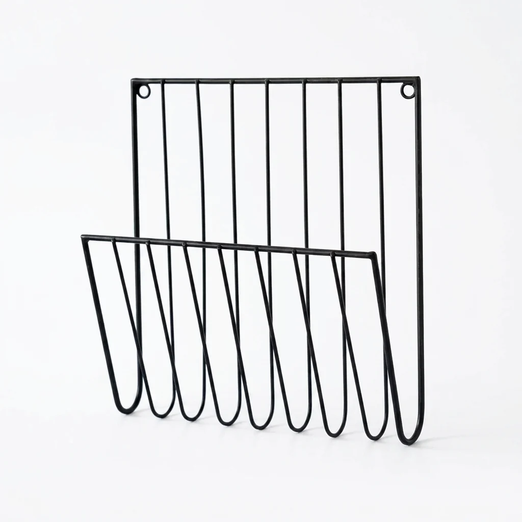 Suporte de parede em ferro para ficheiros — suporte de um nível para revistas e cartas (dourado ou preto) - Image 3