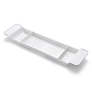 Tabuleiro extensível para banheira – Prateleira de canto para casa de banho, de um nível (plástico)