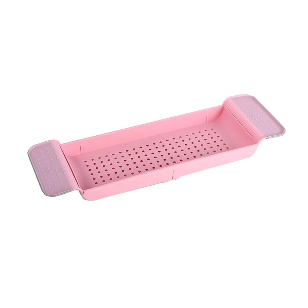 Tabuleiro extensível para banheira – Prateleira de canto para casa de banho, de um nível (plástico) - Image 3